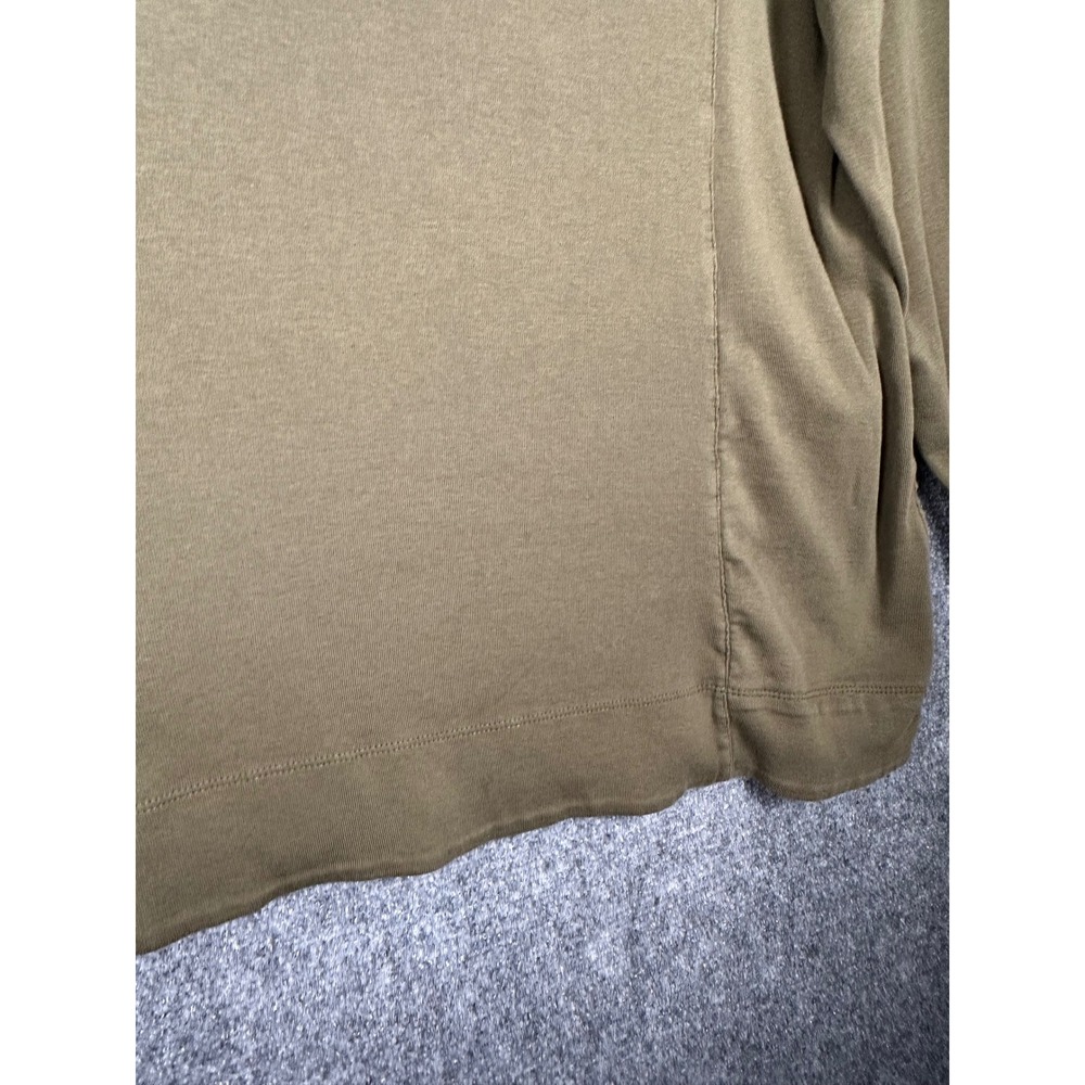 Chico's The Ultimate Tee Women XL Size 3 Green Pima‎ Cotton Pockets Long Sleeve - Picture 10 of 11